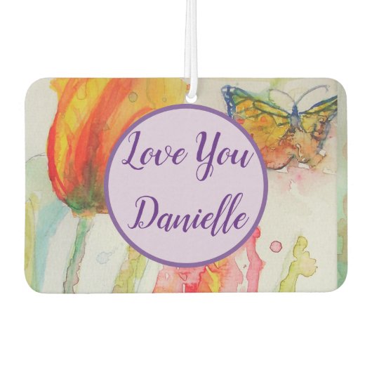 Tulp Waterverf, bloem, auto, zoetstof Luchtverfrisser (Voorkant)