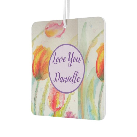 Tulp Waterverf, bloem, auto, zoetstof Luchtverfrisser (Links)