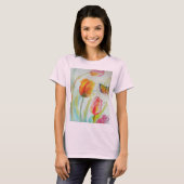 Tulp Waterverf bloemen Womens T Shirt (Voorkant volledig)