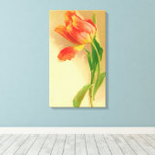 tulp Waterverf kantelen links Canvas Afdruk (Insitu (Houten vloer))