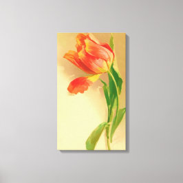  tulp Waterverf kantelen links Canvas Afdruk