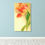 tulp Waterverf kantelen links Canvas Afdruk (Insitu (Houten vloer))