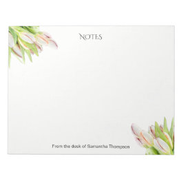 Tulp, waterverf, roze en groen, notitieblok