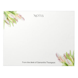 Tulp, waterverf, roze en groen, notitieblok