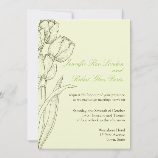 Tulp Wedding-uitvindingen Bloed Design Floral Kaart (Voorkant)