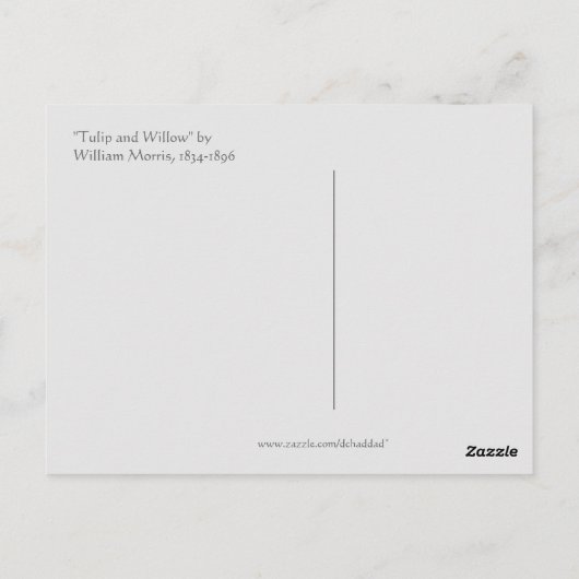 "Tulp & Wilg" door William Morris - Briefkaart (Achterkant)