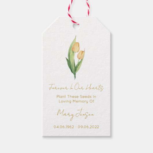 Tulp Zaad Pakket Rouw Cadeautags Cadeaulabel (Voorkant)