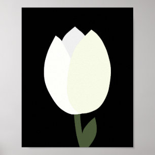 Tulp zwart en wit poster
