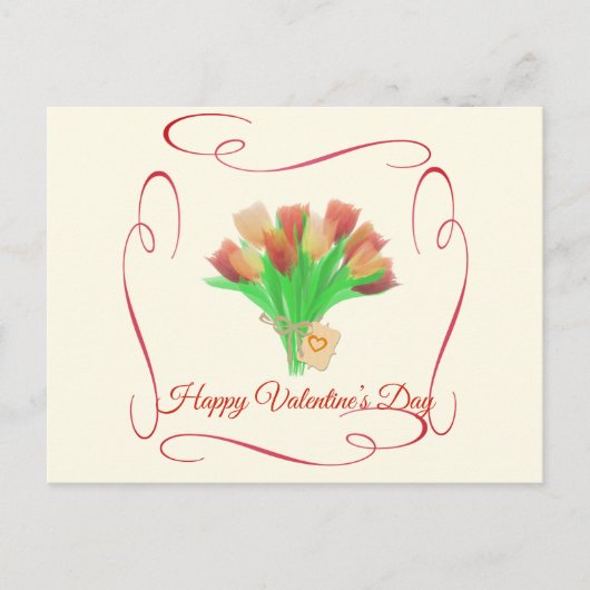 Tulpbloemen op de Dag van de Fijne Valentijn Briefkaart (Voorkant)