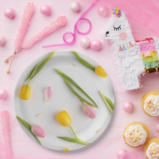 Tulpbloemen Papieren Bordje (Feest)