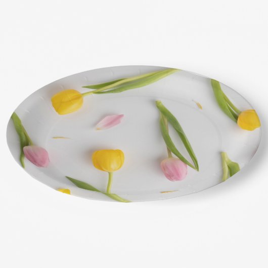 Tulpbloemen Papieren Bordje (Gekanteld)