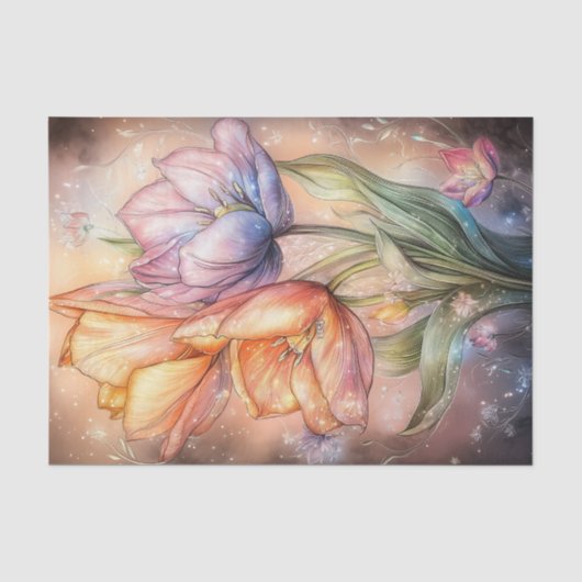 Tulpbloemen Tissuepapier (Voorkant)