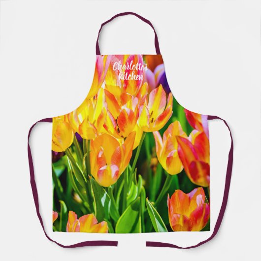 Tulpbloemen voor geluid schort (Voorkant)