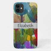 Tulpbloemen, Waterverf bloemen, Jouw naam Case-Mate iPhone Case (Achterkant)