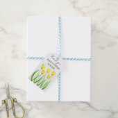 Tulpbloemen waterverf Geel Rustic Weddenschap Cadeaulabel (Met Touw)
