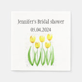 Tulpbloemen waterverf Geel Vrijgezellenfeest Servet (Voorkant)