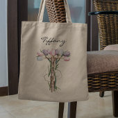 Tulpboeket Letter T Bloemige Monogram Aangepaste N Tote Bag