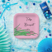 Tulpboeket Liggend Papieren Bordje (Feest)