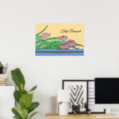 Tulpboeket op een tafel poster (Thuiskantoor)