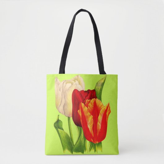tulpdruk tote bag (Voorkant)