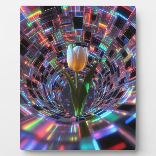 Tulpe in prismatischem Vortex Tunnel Fotoplaat (Voorkant)