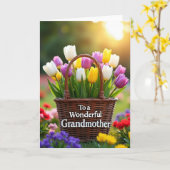 Tulpemandje Prachtige Oma Kaart (Gele Bloem)