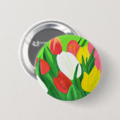 Tulpen2 Ronde Button 5,7 Cm (Voorkant /achterkant)