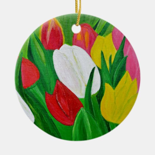 Tulpen 2a keramisch ornament (Voorkant)