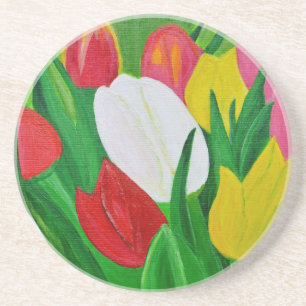 Tulpen 2a zandsteen onderzetter