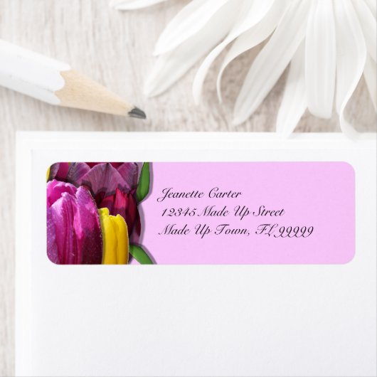 Tulpen Aangepaste retour adreslabels Etiket (Insitu)