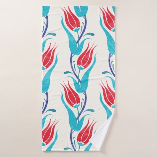 Tulpen achtergrond. Traditioneel turks motief Badhanddoek (Badhanddoek)