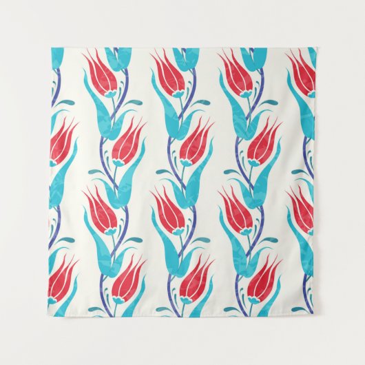 Tulpen achtergrond. Traditioneel turks motief Wandkleed (Voorkant)
