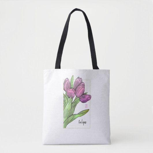 Tulpen All-Over-Print Shoulder Canvas tas (Voorkant)