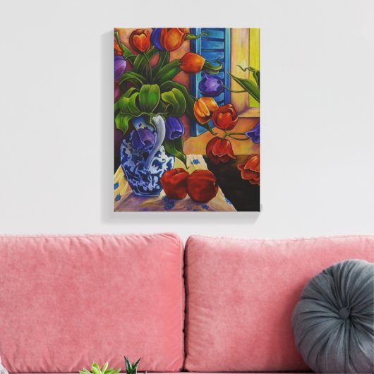 Tulpen & Appels - Canvas Print (Insitu (Woonkamer))