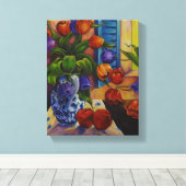 Tulpen & Appels - Canvas Print (Insitu (Houten vloer))
