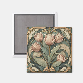 Tulpen Art Nouveau Magneet