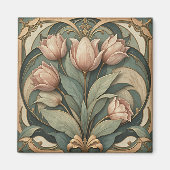 Tulpen Art Nouveau Magneet (Voorkant)