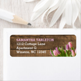 Tulpen & Barnwood Adresetiketten Etiket