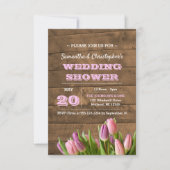 Tulpen & Barnwood Bruidsdouche Uitnodiging (Voorkant)
