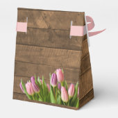 Tulpen & Barnwood Bruiloft Favor Box Bedankdoosjes (Achterkant)