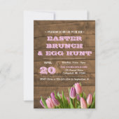 Tulpen & Barnwood Pasen Uitnodiging (Voorkant)