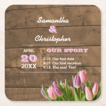Tulpen & Barnwood Pastel Gepersonaliseerde bruilof