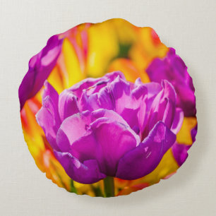 Tulpen Betoverende Paars Rond Kussen