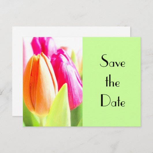 Tulpen Bewaar de datum Aankondigingskaart (Voorkant / Achterkant)