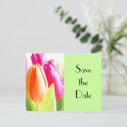 Tulpen Bewaar de datum Aankondigingskaart (Staand voorkant)