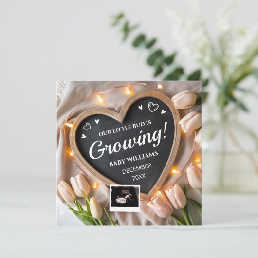 Tulpen Bloem Baby Aankondiging voor Social Media (Staand voorkant)