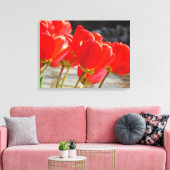 Tulpen Bloem kunstprint canvas Rode Tulp Bloemen Afdruk (Insitu (Woonkamer))