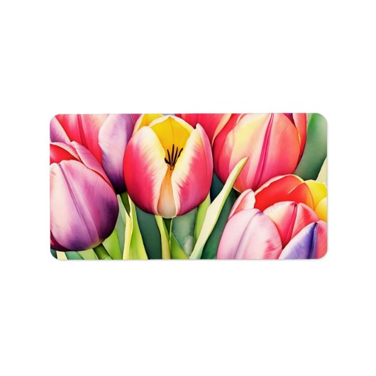 Tulpen Bloemen adresetiketten Etiket (Voorkant)