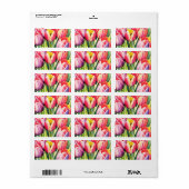 Tulpen Bloemen adresetiketten Etiket (Full Sheet)