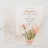 Tulpen bloemen boog kaart (Voorkant / Achterkant)